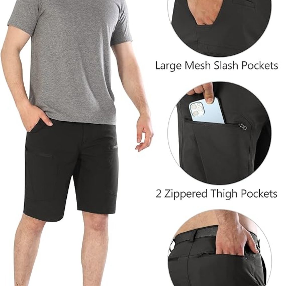 Shallowlulu Mens Cargo Hiking Water Resistant Quick Dry Lightweight Breathable T